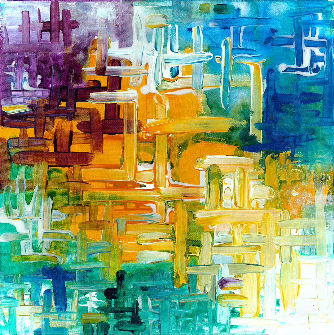 Vibrant Basket Weave - original painting