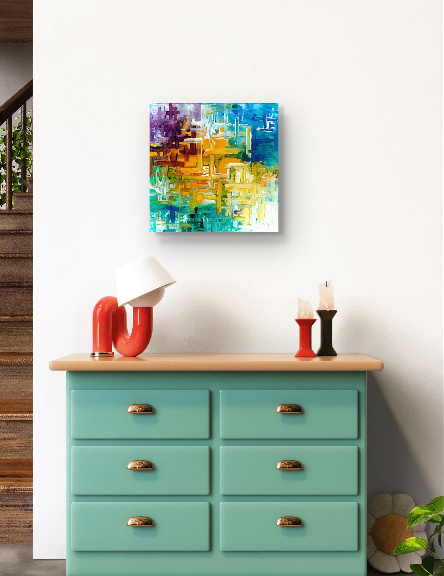 Vibrant Basket Weave - original painting