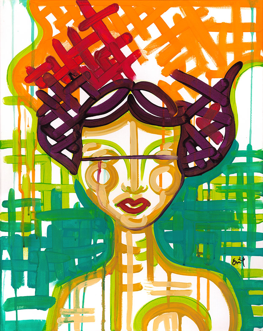 Basket Weave Woman 2 - original painting