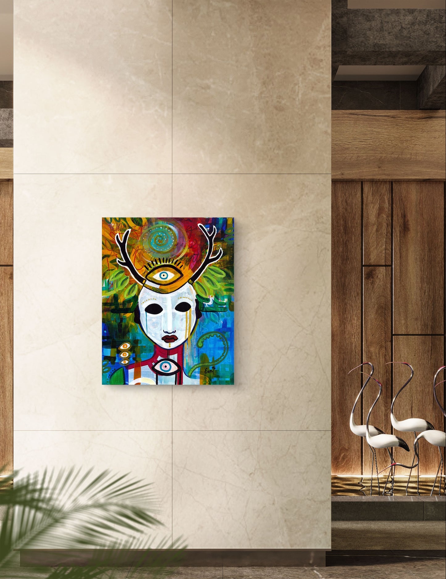 Masked Wood Witch - original painting