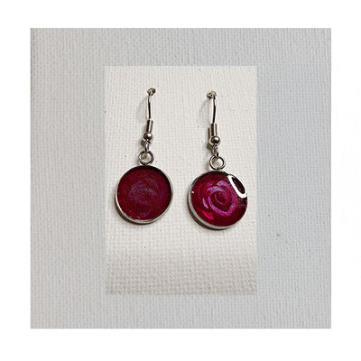 Wearable Art Earrings, One-of-a-kind (Dark-Magenta)