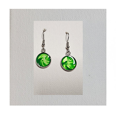 Wearable Art Earrings, One-of-a-kind (Green)