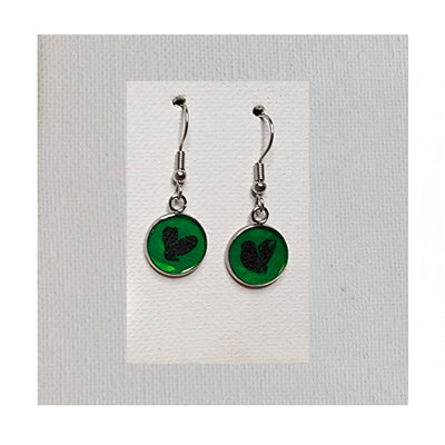 Wearable Art Earrings, One-of-a-kind (Green / Purple)