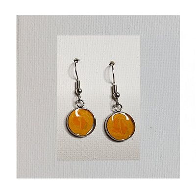 Wearable Art Earrings, One-of-a-kind (Light-Orange / Medium-Orange)