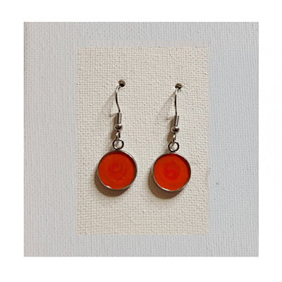 Wearable Art Earrings, One-of-a-kind (Red / Orange)