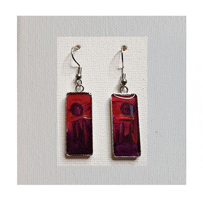 Wearable Art Earrings, One-of-a-kind (Pink / Purple)