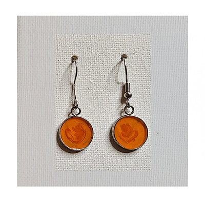 Wearable Art Earrings, One-of-a-kind (Orange / Red)