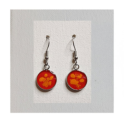 Wearable Art Earrings, One-of-a-kind (Red / Orange)