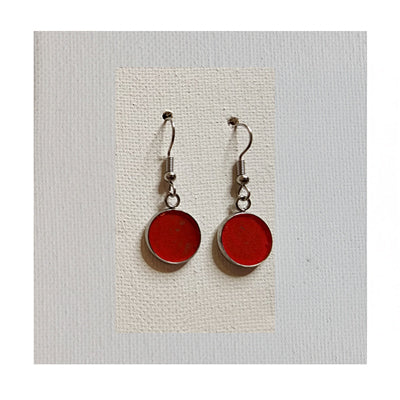 Wearable Art Earrings, One-of-a-kind (Red)