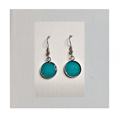 Wearable Art Earrings, One-of-a-kind (Teal)