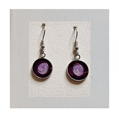 Wearable Art Earrings, One-of-a-kind (Dark-Purple / Lavender)